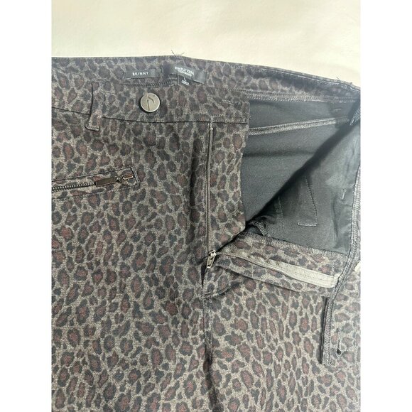 Simply Vera Wang Skinny Pants, Brown Black Animal Print Leopard Size L - Picture 2 of 7